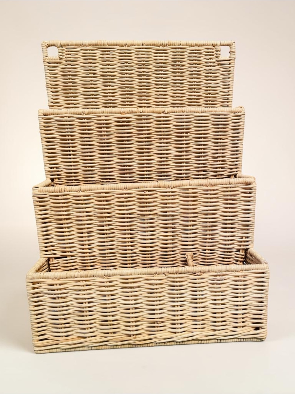 Natural Wicker Storage Basket Set - Beige